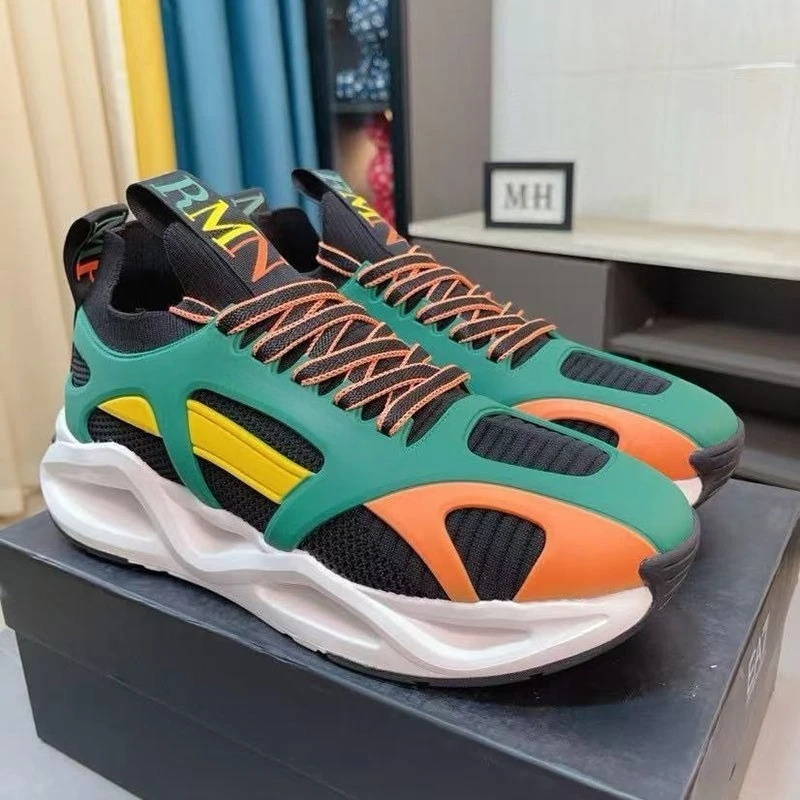 

2026 New Trendy Leather Mesh Panel Casual Sneakers Platform Height Increasing Versatile Comfort Mens Shoes