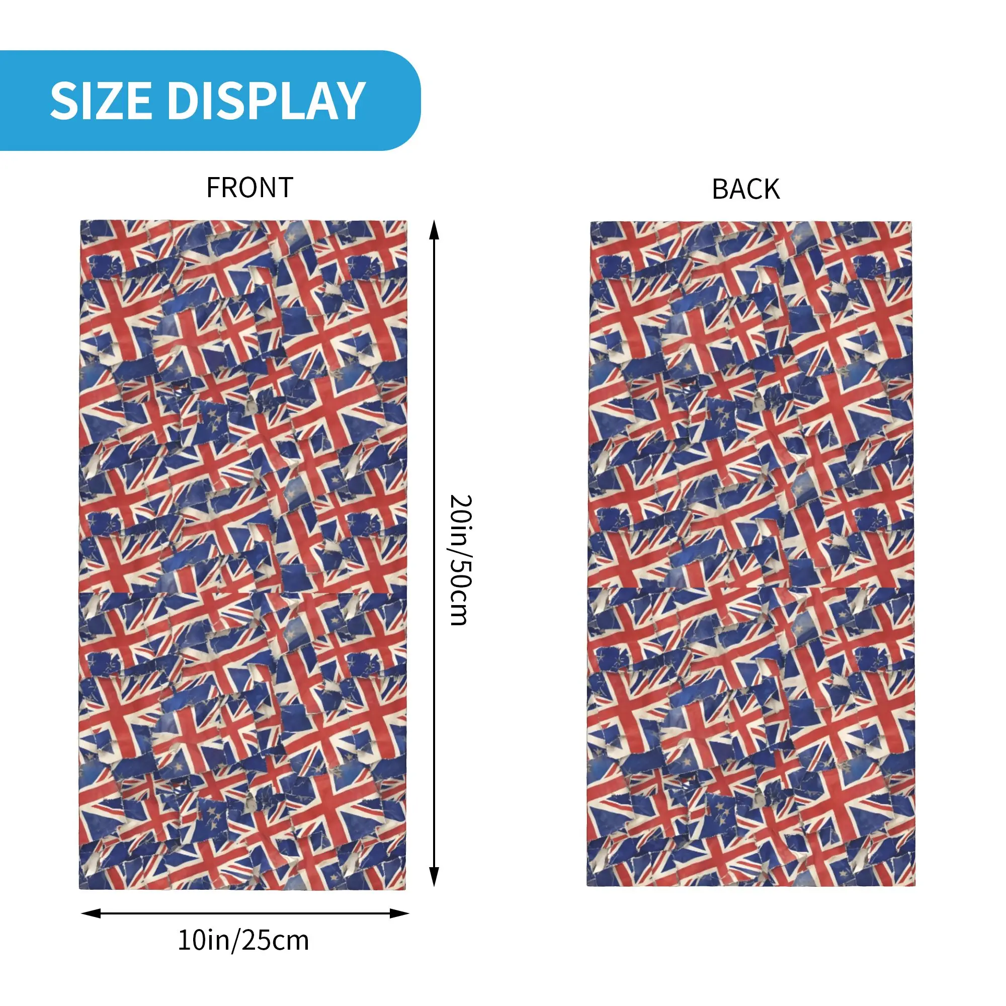 Custom British UK Flag Hot Neck Gaiter Men Women UV Protection Winter Retro  Bandana Scarf for Cycling