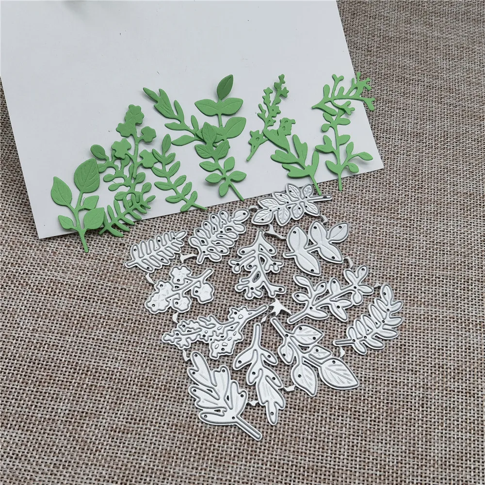 12-piece Leaf Cards Plant flowers Dies Metal Cutting Dies Stencils For DIY Scrapbooking Decorative Embossing Handcraft Template