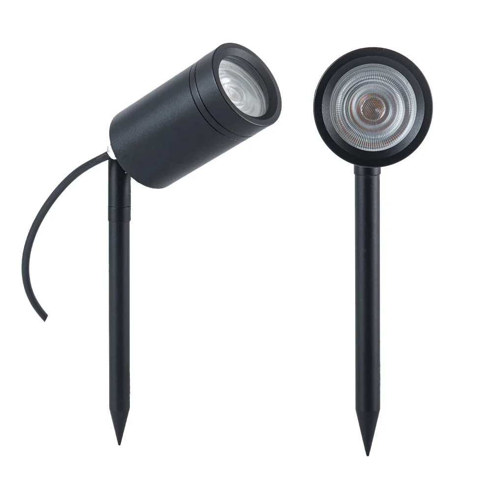 Focos LED de carcasa negra IP65 para iluminación exterior con bombillas de alto brillo GU10 de 5W