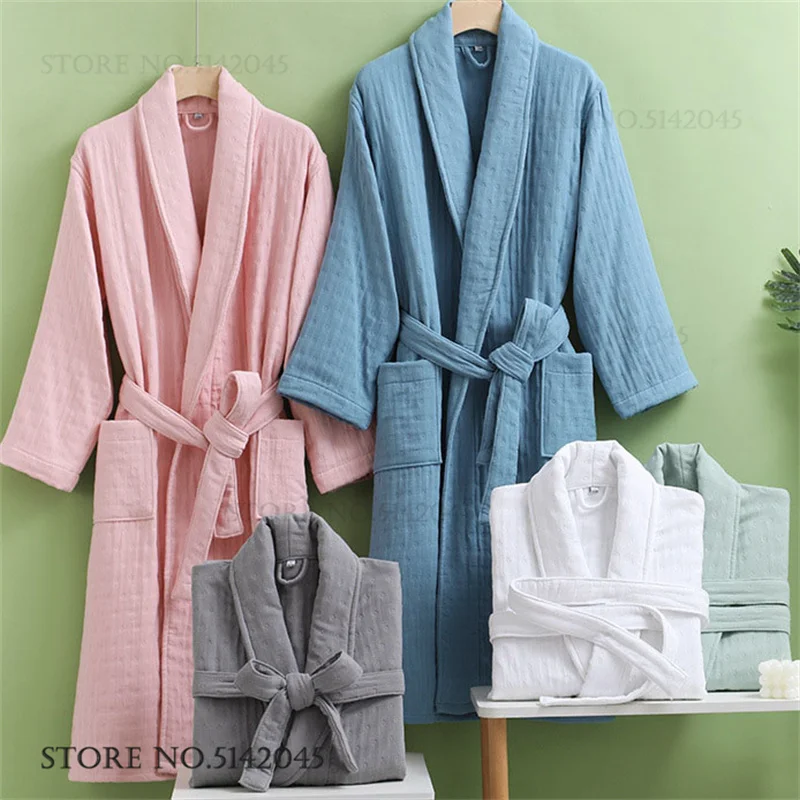 

Осенне-зимний утепленный халат, кимоно, халат, шестислойная хлопково-марлевая одежда для сна, домашнее платье, свободная повседневная одежда для дома, одежда для сна