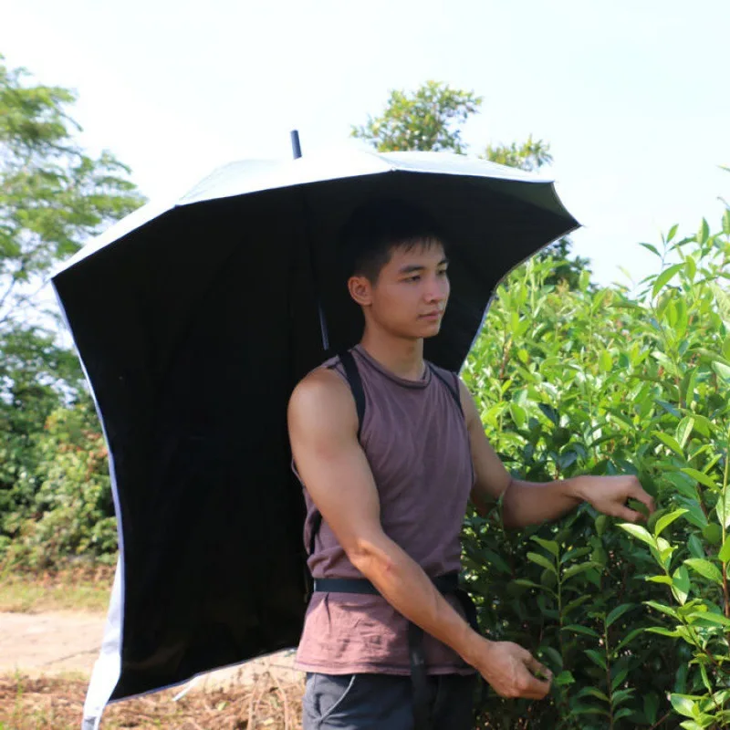 Lightweight and back-mounted sunscreen fishing umbrella tea-picking parasol