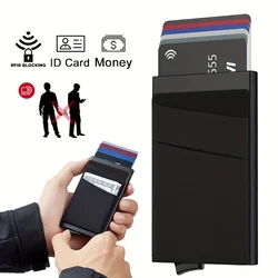 New's Men's Minimalist Design Anti-Theft RFID Blocking Pop-Up ID Credit Card Holder Business Wallet