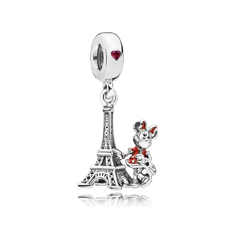 2026New Disney Mickey and Minnie Charm Beads Pendant Fit Original Snake Silver Bracelet Necklace Beads For Diy Jewelry Women Gif view 2