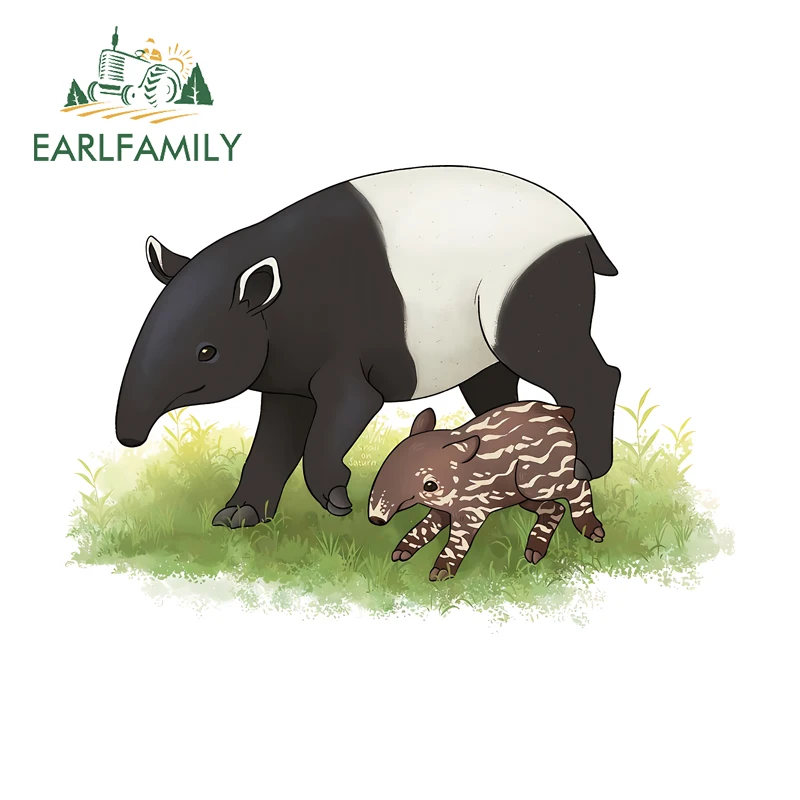 

EARLFAMILY Animal Malaysia Tapir Funny Car Stickers Hot Anime Item Car Door Decal 3D Scratch-Proof Waterproof Graffiti Sticker
