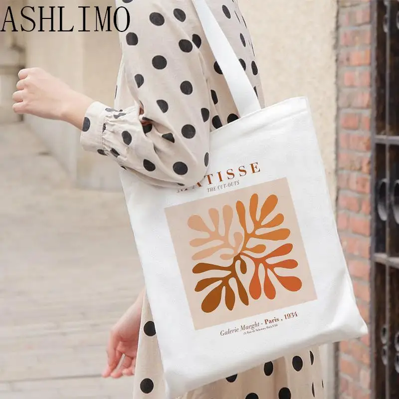 Shopper Women Shoulder Bags Matisse Summer Large Capacity Casual Canvas Fun Art Printing Messenger Bag Fashion Harajuku Letter