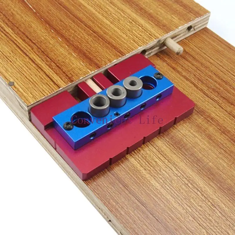 L1EE Doweling Jig Locator Pocket Hole Drilling Jig من سبائك الألومنيوم لخزانة الملابس #3