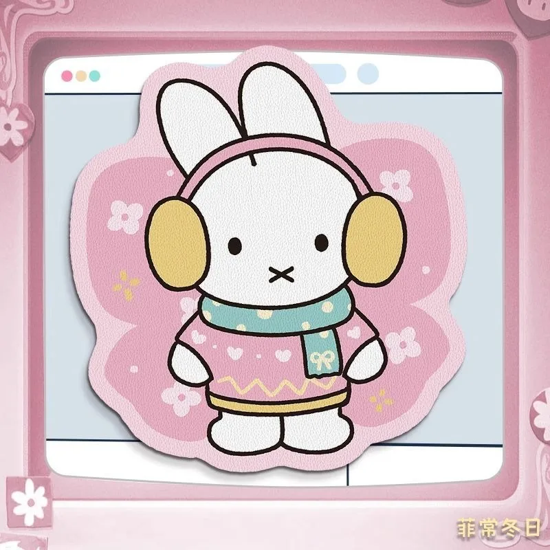 Anime Miffy Leather Mouse Pad - Desk Setup Computer review and price