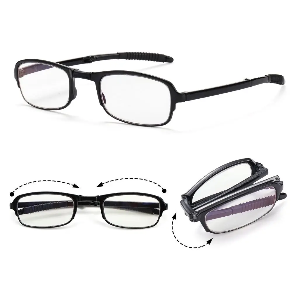 Portable Foldable Reading Glasses Men Women Ultralight TR90 Presbyopic Eyeglasses with Case Prescription Eyewea Diopter+1.0 +4.0