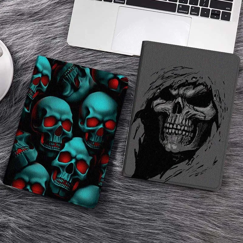 

Cartoon Blue Skull Red Tablet Case For Samsung Tab Galaxy S6 S11 A A7 A8 A9 A11 10.1 10.4 10.5 Plus Lite Gift