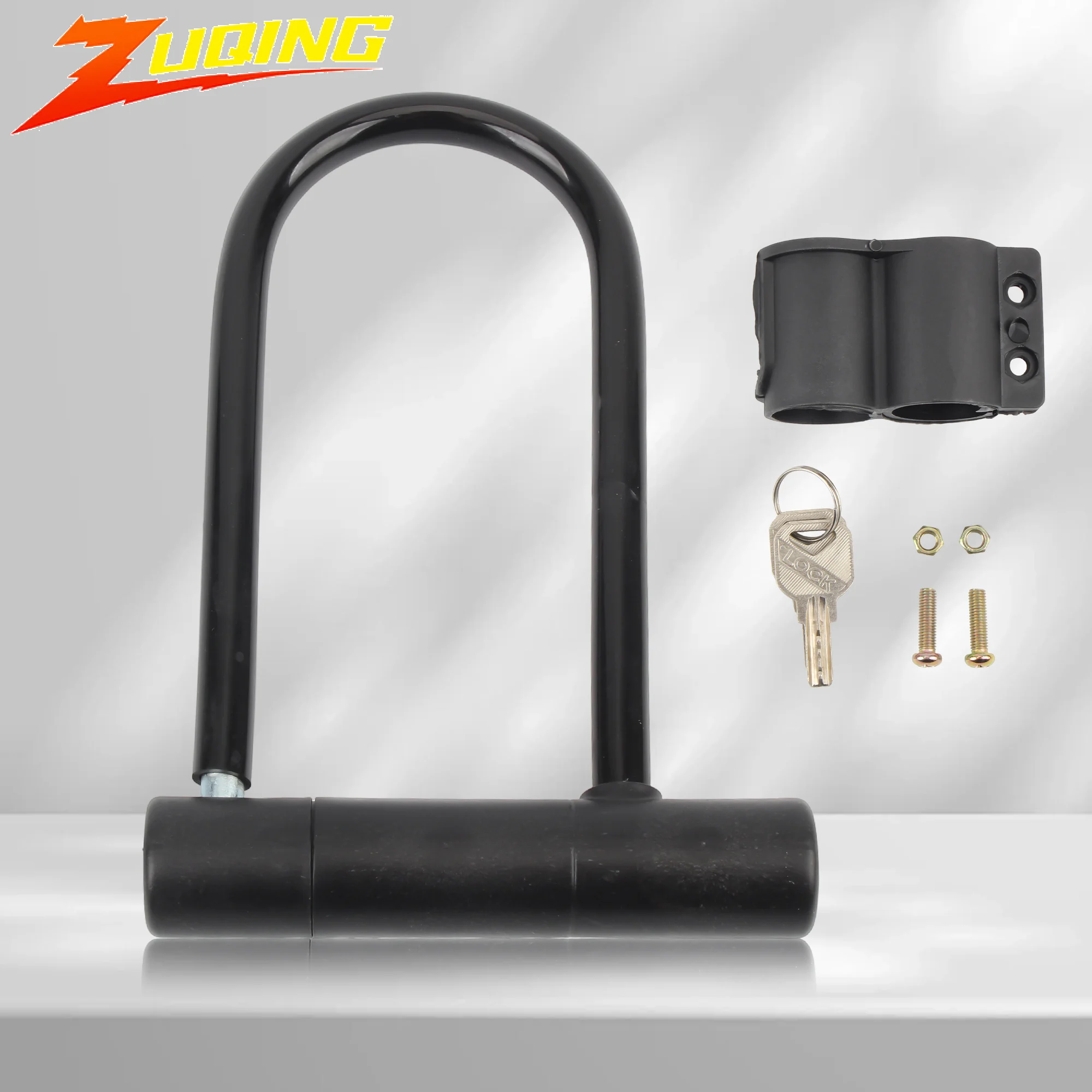 

Motorcycle Lock Anti-Theft 19.5cm Heavy Duty Security For Scooter Bike Accessories Black Metal Keyed Padlock With Mount Bracket