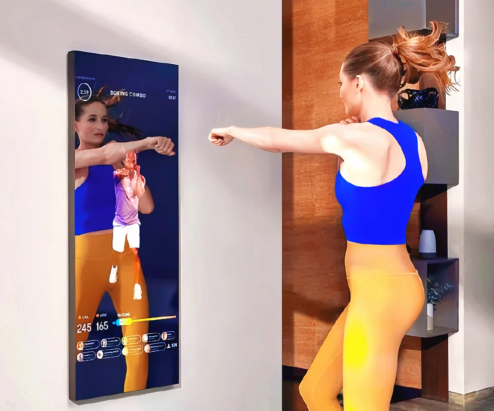 Full HD LCD Touch Screen Magic Mirror For Exercise Gym And Events Floor Installation With SDK Function
