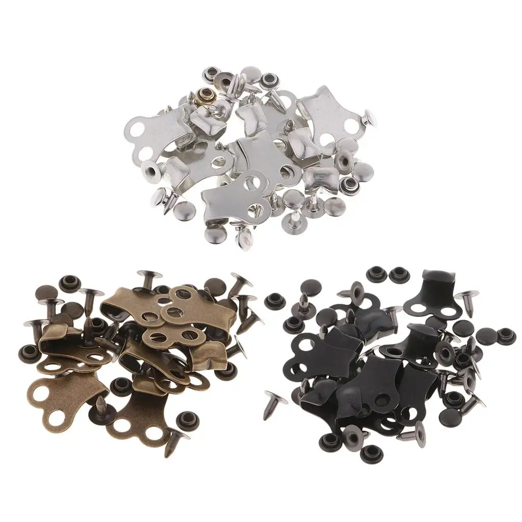 10 Sets Metal Lace Hooks Buckles Rivets for Camping/Hiking/Climbing Accessories