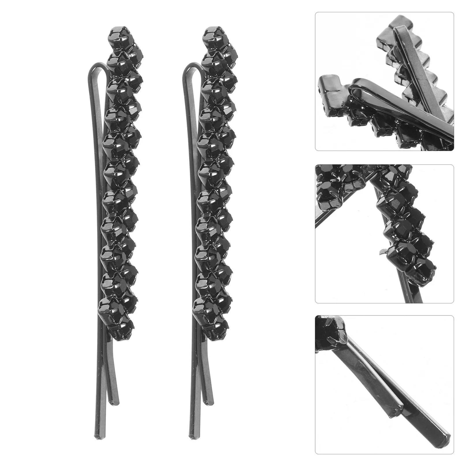 

8Pcs Rhinestones Hair Pins Decorative Bobby Pins Rhinestone Side Clips Elegant Hair Accessories for Women Wedding Party Styling