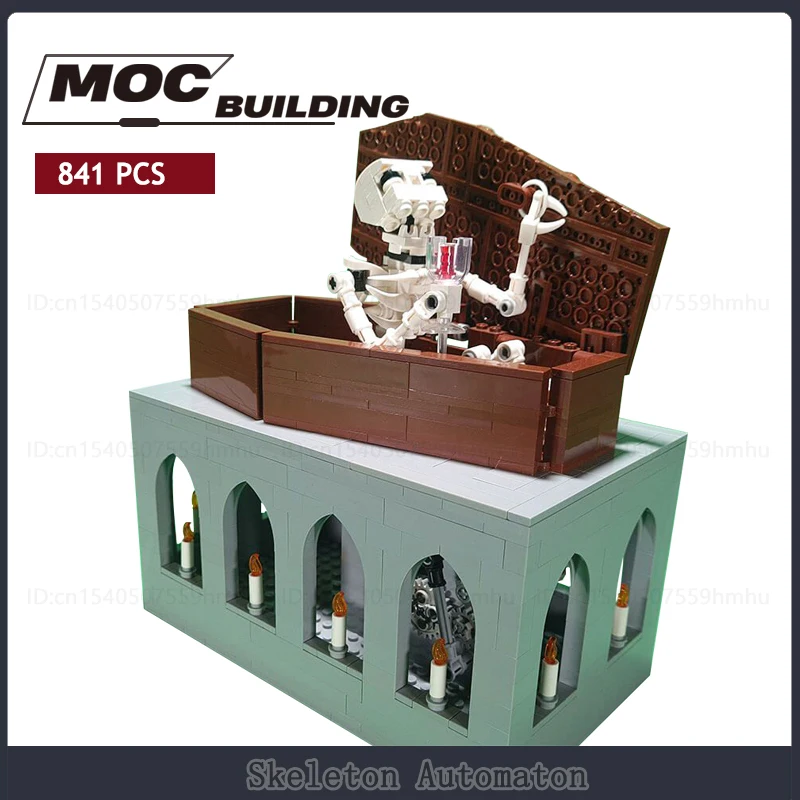 MOC Building Blocks GBC Module Skeleton Automaton Motor Machine Technology Bricks Collection Toys Halloween Present Xmas Gifts