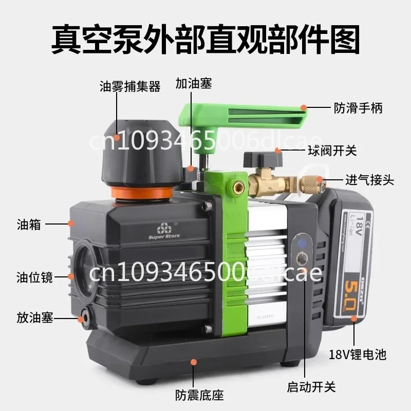 Shengba Bipolar 1.5L Lithium Battery R32 Vacuum Pump Small 18V Intelligent Charging Vacuum Pump for Air Conditioning