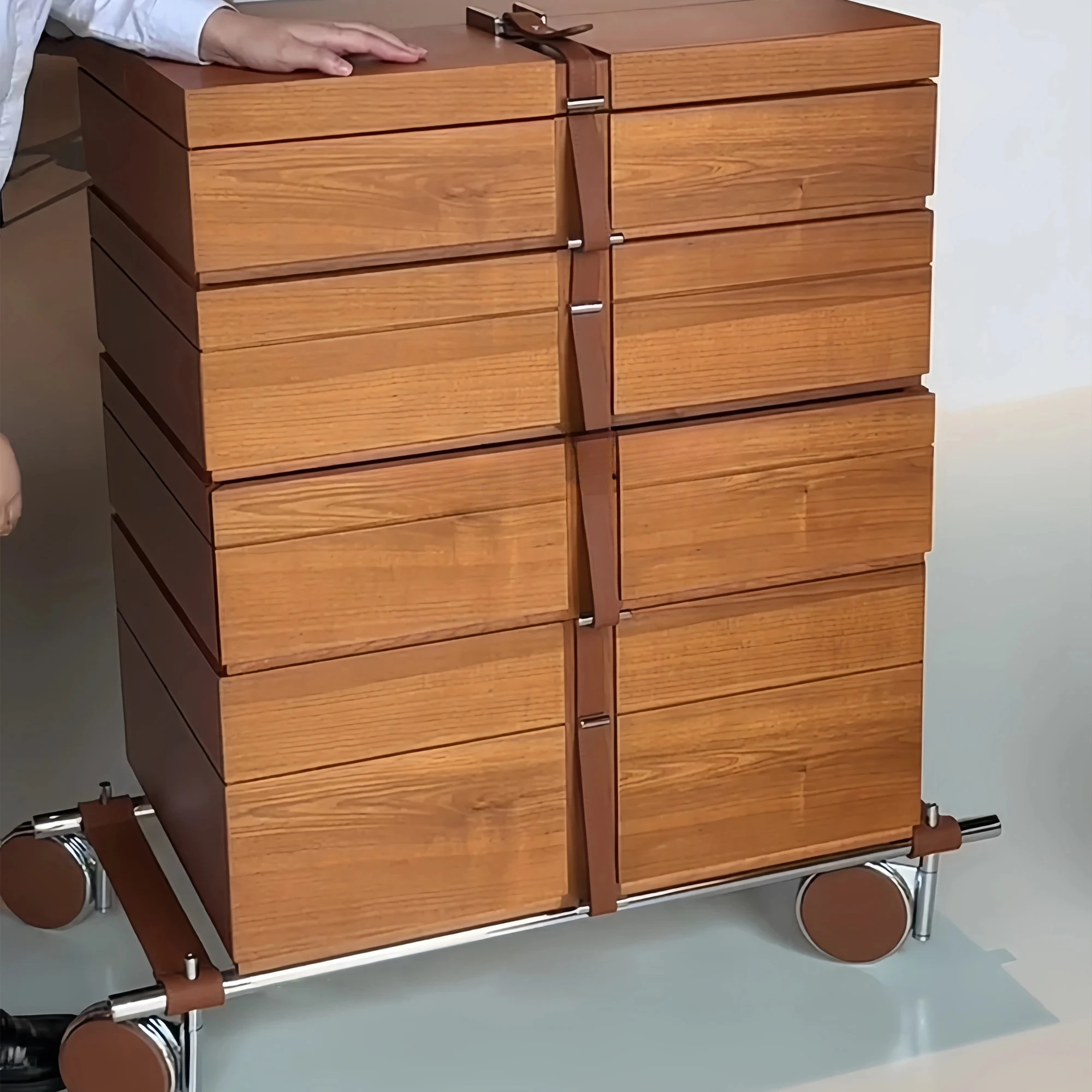 Modern simplicity, solid wood jewelry cabinet, Italian light luxury storage   designer art treasure cabinet