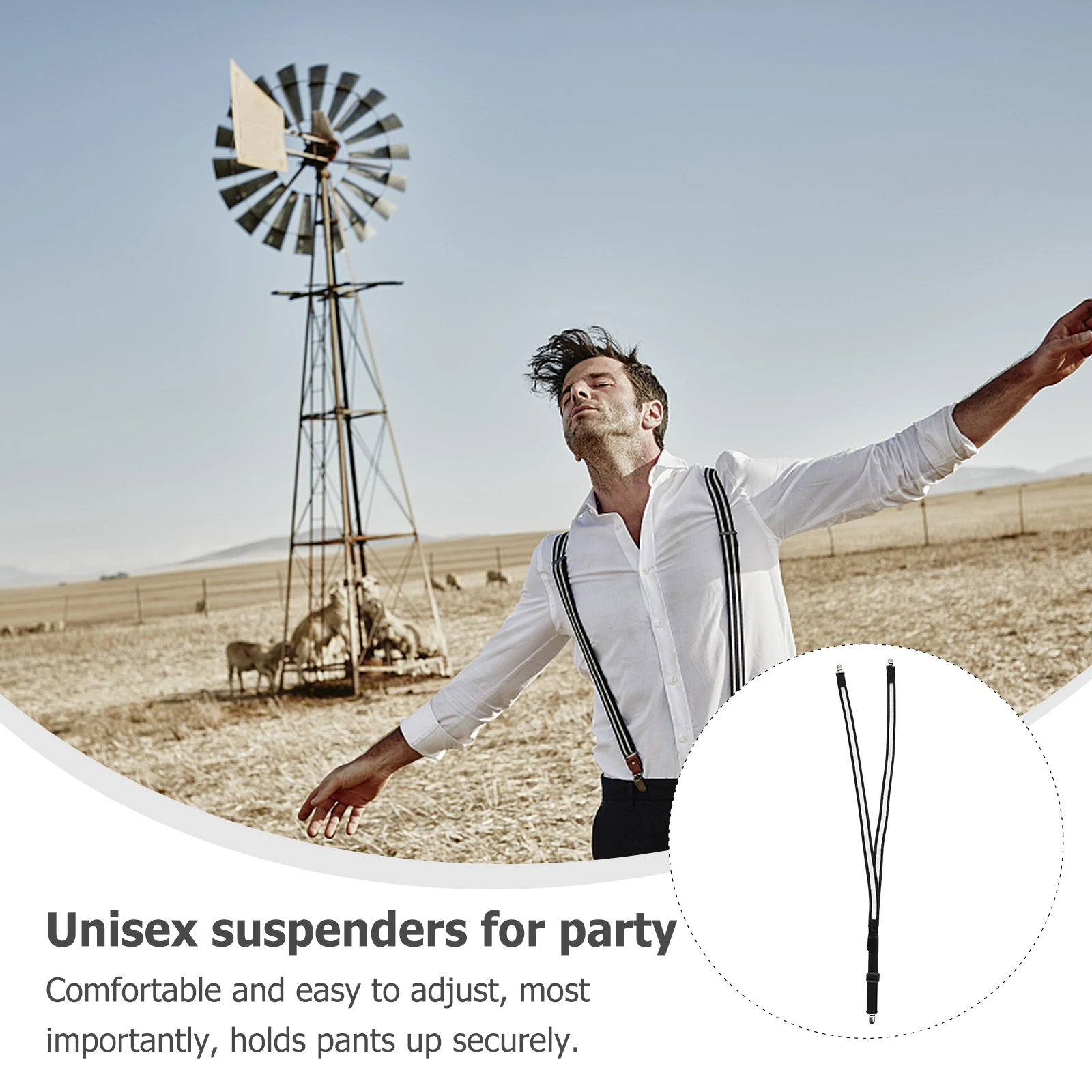 

LED Luminous Suspenders Unisex Elastic Clip on Braces for Party with Built-in Lights Adjustable Y Shaped Fits Trousers Jeans