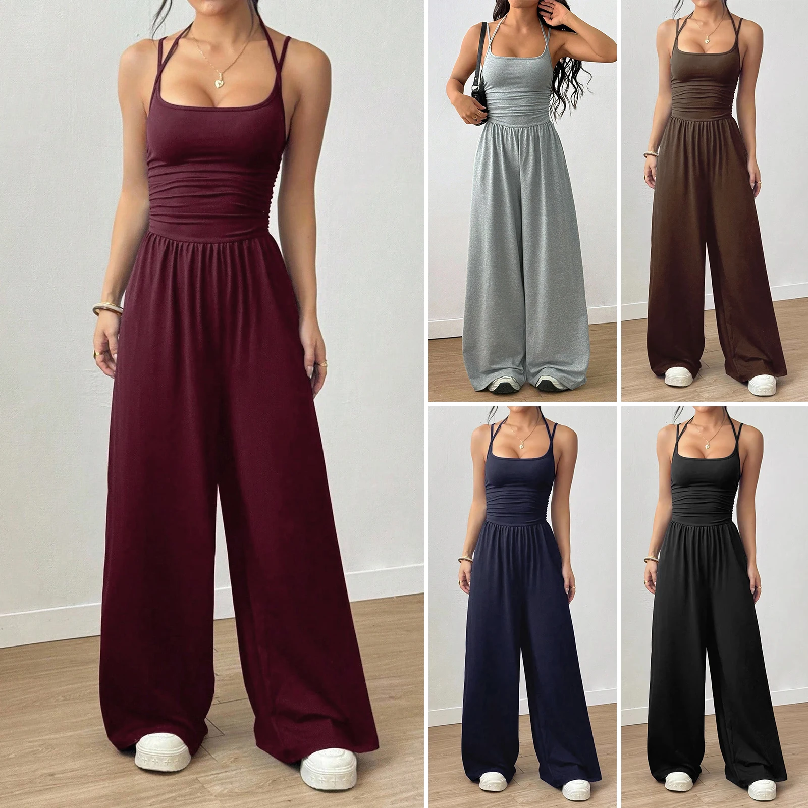 Special  Women Jumpsuits Portable Casual Suspenders Skin-friendly Straps Design Jumpsuits for Dating