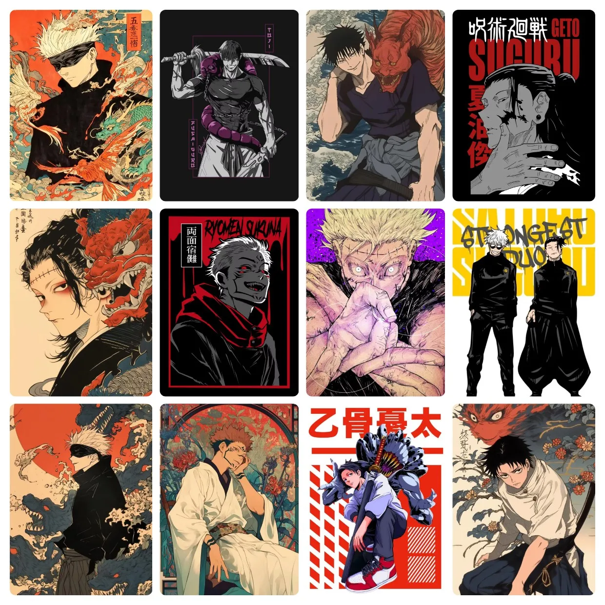Diamantmalerei Retro-Bild von Gojo Satoru aus dem Anime Jujutsu Kaisen, Diamantmosaik, handgefertigte Kunst, exquisites Geschenk, Heimdekoration