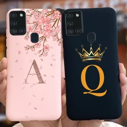 For Samsung Galaxy A21s Case Cute Crown Letters Cover Soft Silicone Fundas Phone Cases For Samsung A21s A21 S A 21s A217F Bumper
