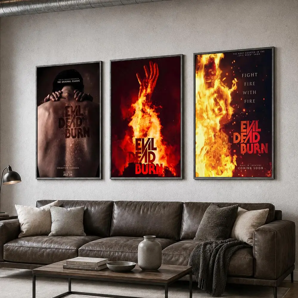 Film Evil Dead Burn Horror Poster  PP Self Adhesive Home Garage Dorm Bar Wall Decor Aesthetic Retro Gift