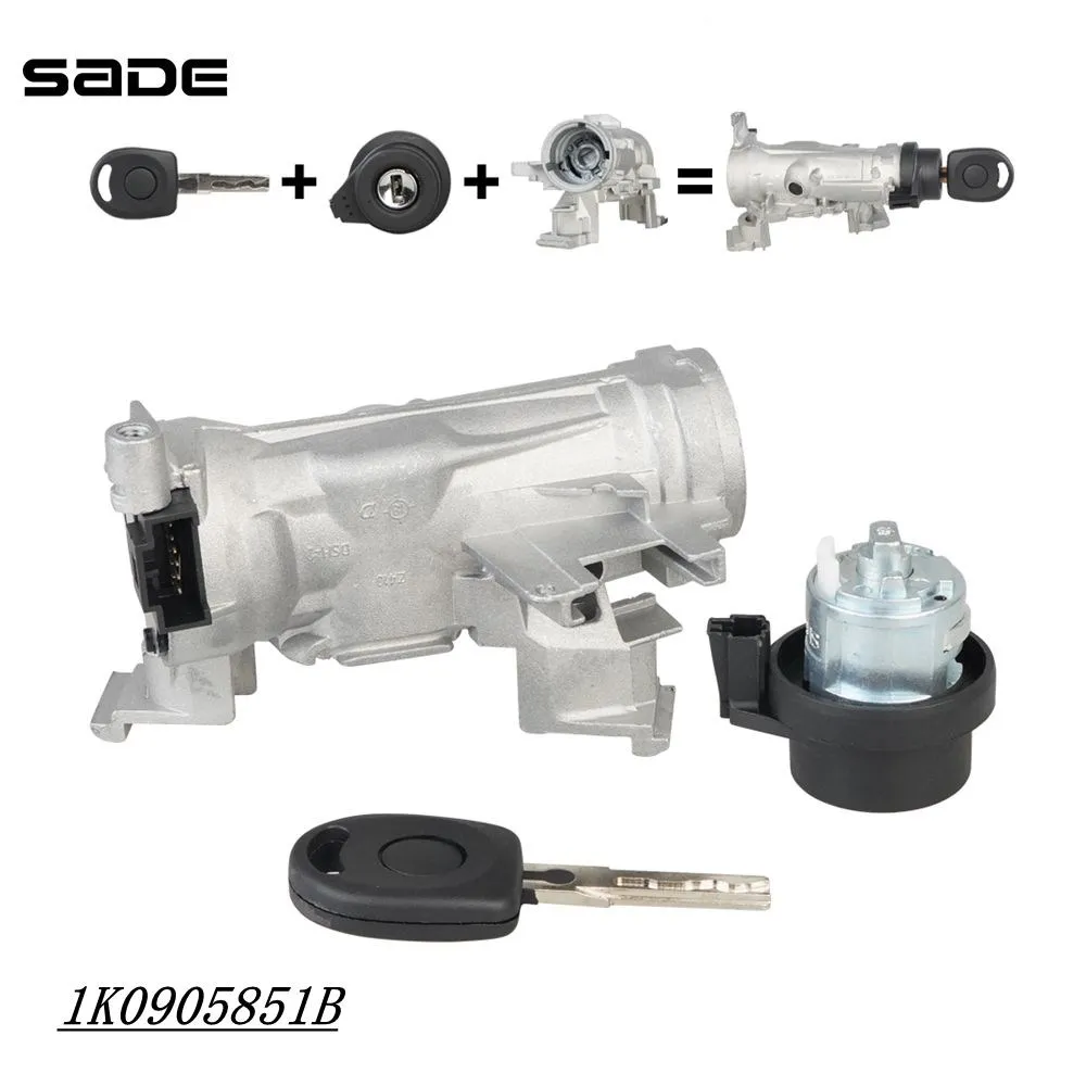 

1K0905851B зажим стартера Переключатель рулевого замка ствол и ключ для VW Golf 2004-2013 MK5 MK6 Audi A3 8P Touran Tiguan Caddy 2K