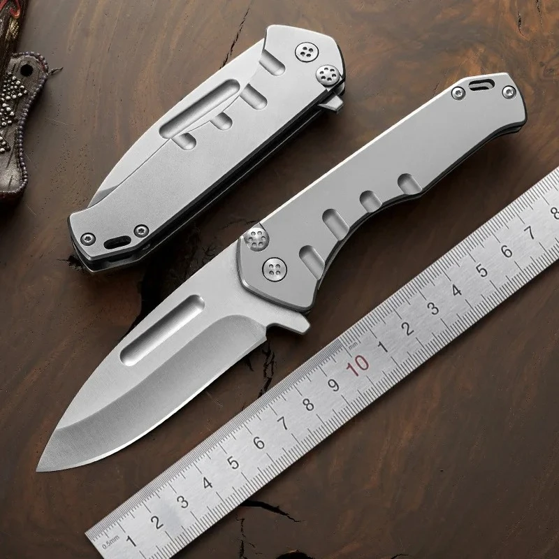 Cuchillo plegable Medford de alta dureza D2, cuchillo plegable totalmente de acero, cuchillo plegable de autodefensa para acampar al aire libre