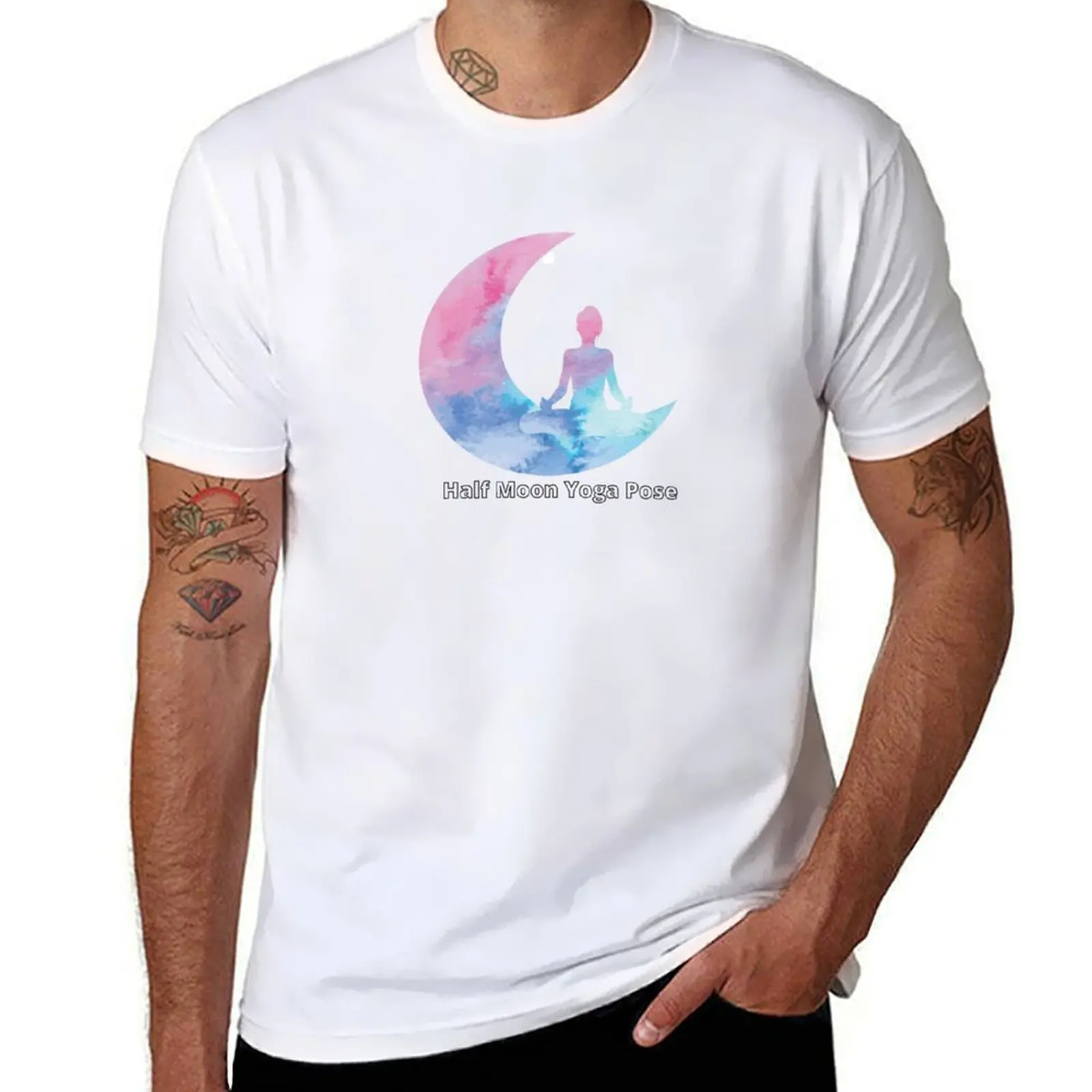 

Half Moon Yoga Pose T-Shirt man t shirt cotton cotton t shirts man 100% T-Shirt