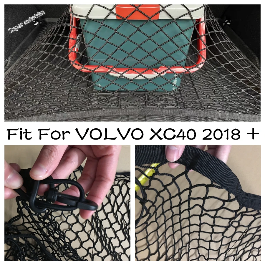 

Car Rear Trunk Luggage Bag Storage Cargo Organiser Mesh Net Accessories Interior Refit Kit Fit For VOLVO XC40 2018 - 2024