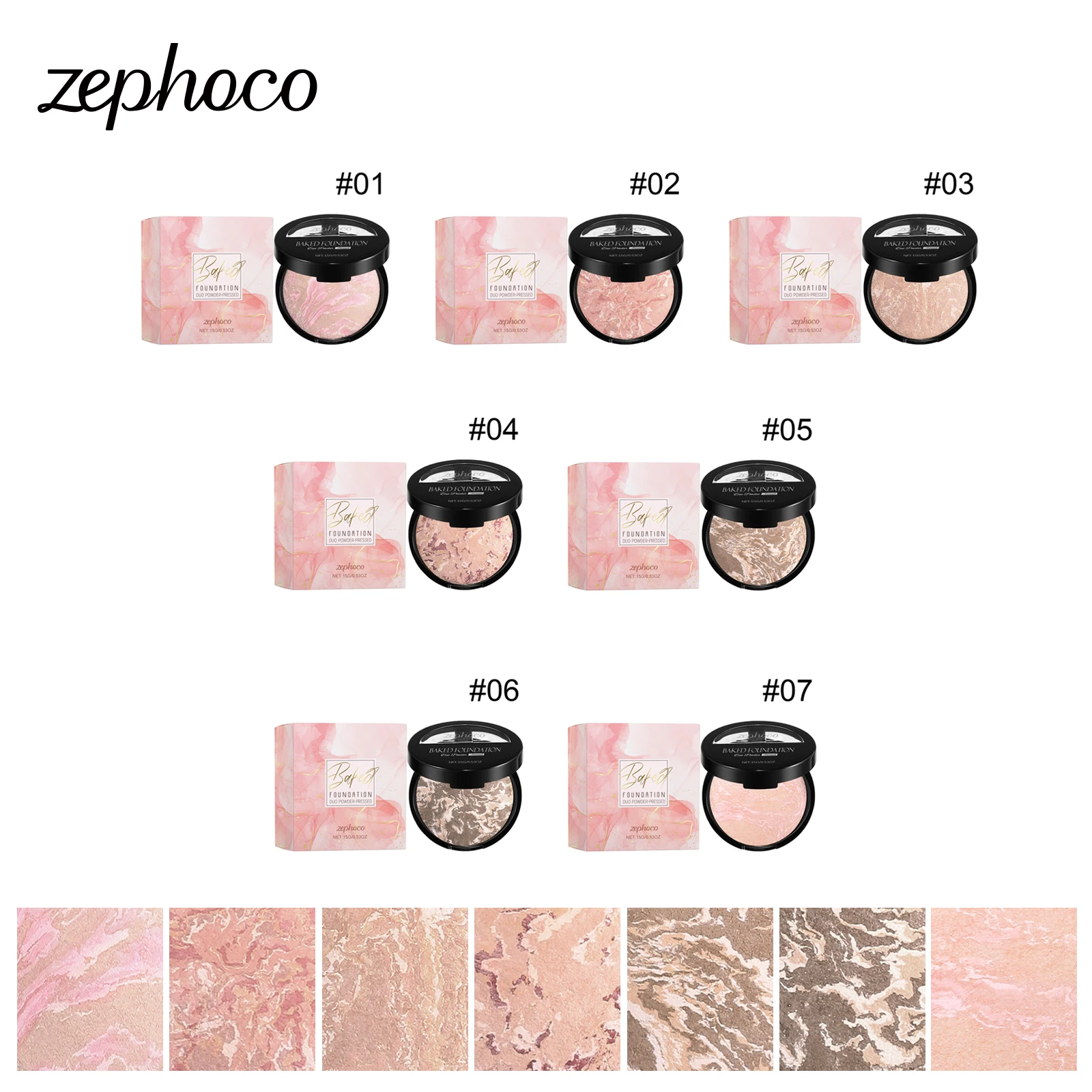 

7 Colors Concealer Powder Long Lasting Oil Control Light Thin Makeup Setting Brighten Coverage Highlighter Portable Cosmetics