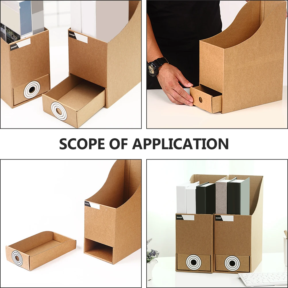 

2pcs File Storage Rack Document Holder Paperwork Organizer Magazine Boxes Office Racks Folder File Box High-Class Paper