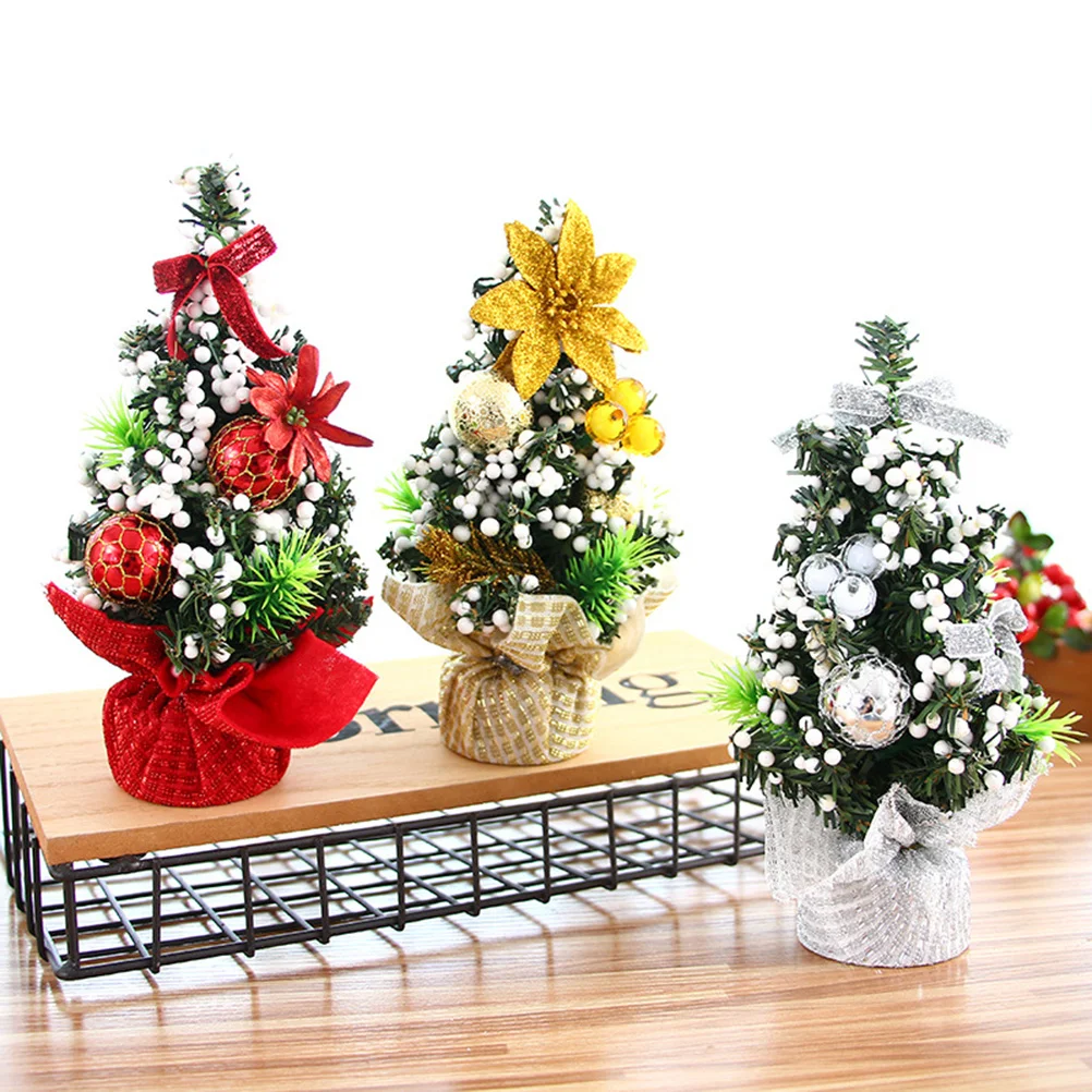 

Mini Christmas Tree Ornaments Red Desk Table Decor Xmas Festival Party Gift Home Shop Hotel Decoration Desk Decoration