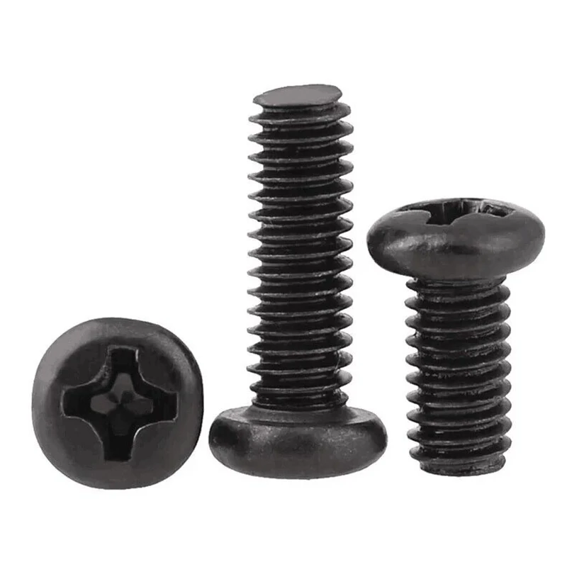 Wholesale black round head screw (hard) electronic digital screw, PM pan head screw M2-M4 100PCS
