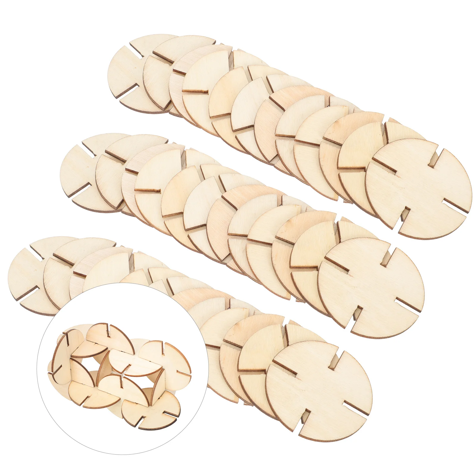 DOITOOL 50 Stück unlackierte Holzpuzzleteile zum Basteln, für Kinder, Jungen und Mädchen, Lernspiel, Aktivität