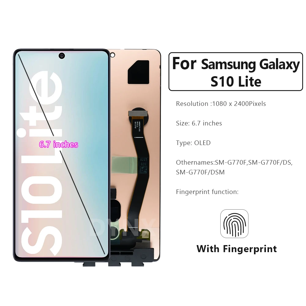 Super AMOLED For Samsung Galaxy S10 Lite LCD Display Touch Screen Assembly For Samsung S10lite G770F SM-G770F/DS G770U1 Display