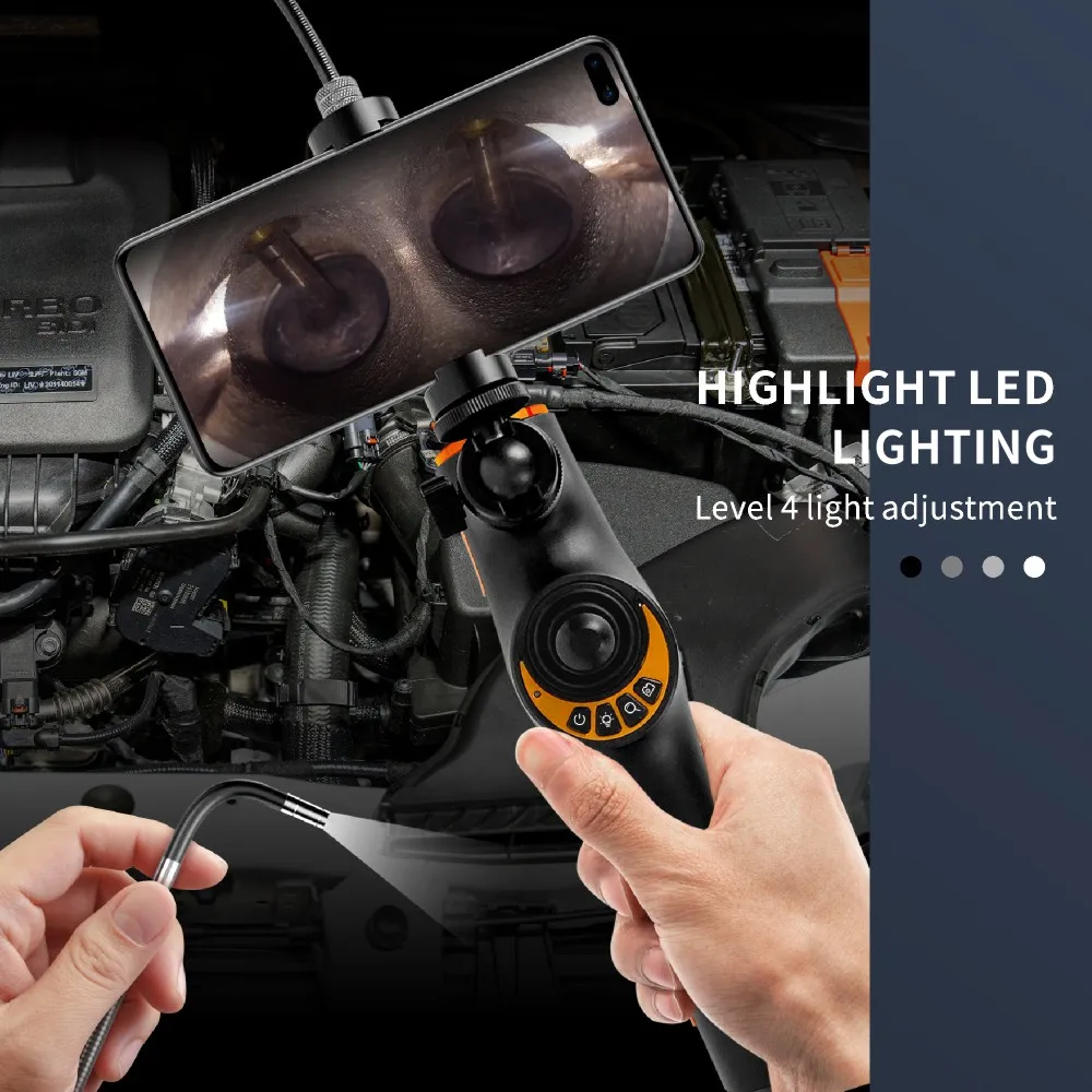 MSVSNDT 360-Grad-Lenkungsvideo-Endoskop, Endoskop-Inspektionskamera mit Android und IOS Dual-Systemen, Auto-Endoskopkamera