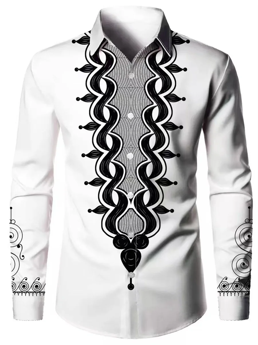 

New Luxury Printed Shirt Men's Long Sleeve Casual Shirt High Quality Fashionable Trend Premium Casual Men's Clothing Top XS-6XL