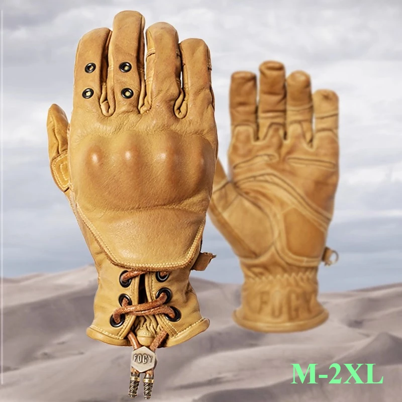 

Мотоциклетные осенне-зимние тяжелые защитные перчатки с верхним слоем, винтажные перчатки, мотоциклетные перчатки против падения для верховой езды, мотоциклетные перчатки