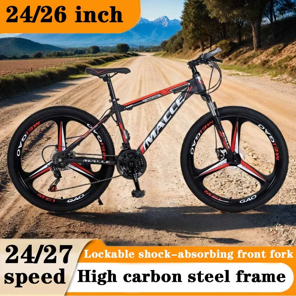 26 inch MTB front fork shock absorption Mountain Bike 27 speed disc brake Cross Country Bicycle carbon steel outdoor bicicleta