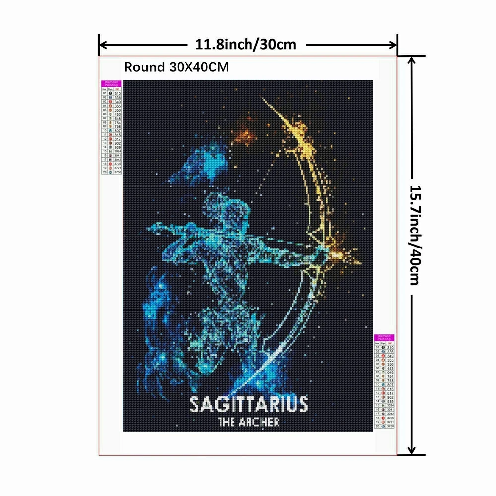 علامات زودياك الفضاء الأبراج الماس اللوحة التطريز الفن علم التنجيم اليدوية عبر غرزة فسيفساء ديكور المنزل الاطفال هدية #2