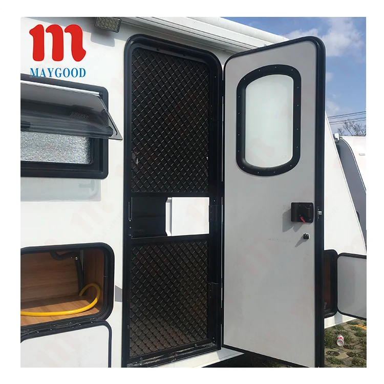 American Style Right Angle RV Door Aluminum Alloy Profile Single-swing Entry Doors For Motorhome Truck Trailer view 6