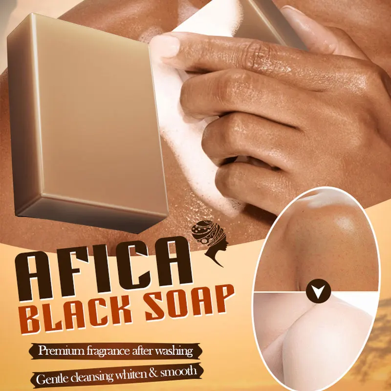 SADOER صابون أسود مصنوع يدويًا من الزيوت العطرية الأفريقية، صابون عالمي مصنوع يدويًا لتنظيف الجسم