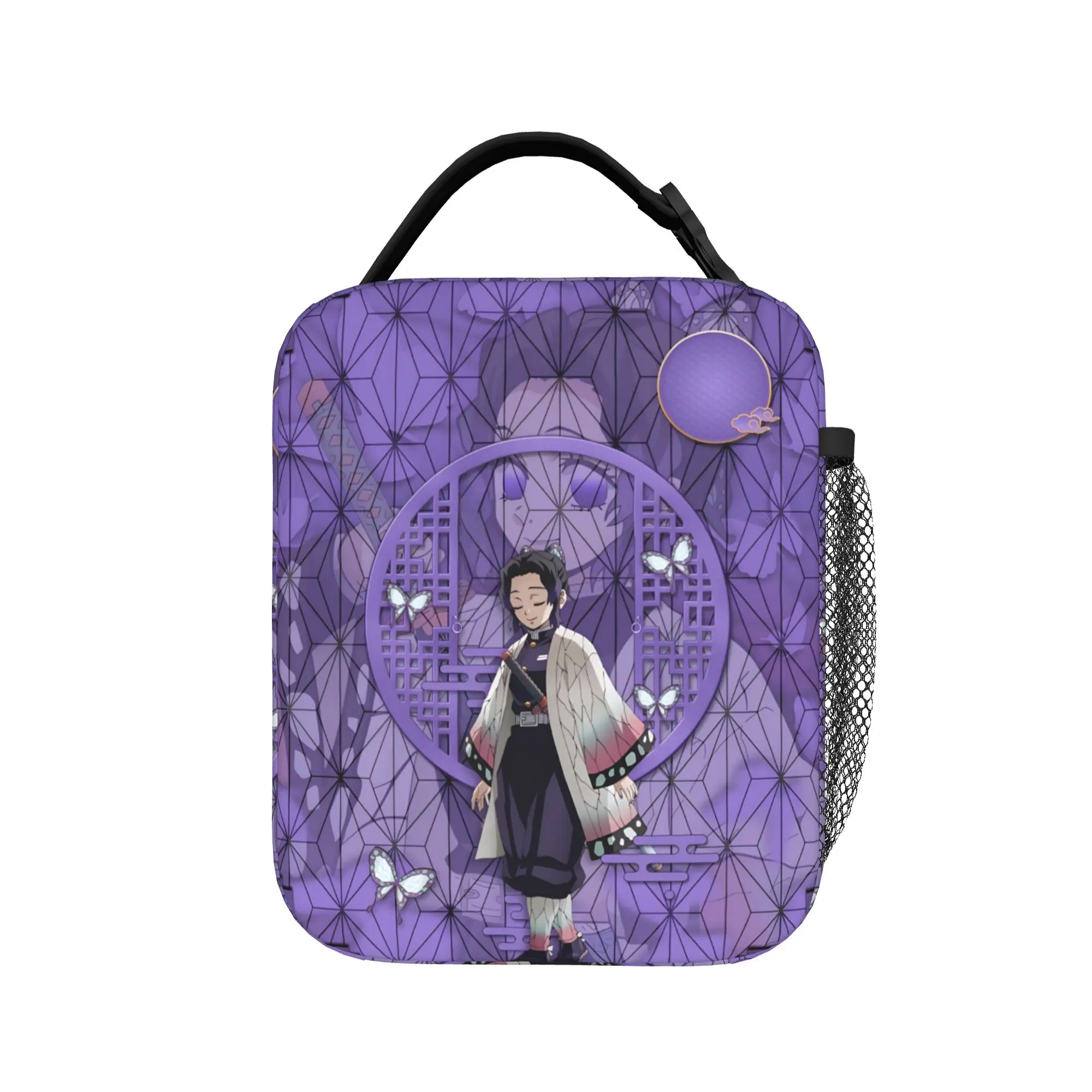 Custom Demon Slayers Insulated Lunch Bag for School Office Manga Waterproof Cooler Thermal Lunch Box Unisex view 3