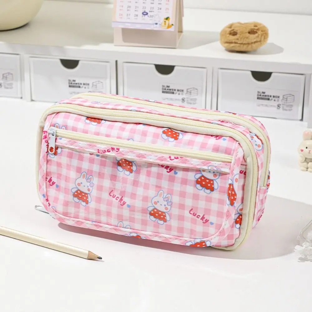 Aesthetic Cute Animal Pencil Bag Bear Good Looking Large Capacity Pencil Case Zipper Pig Stationery Storage Bag Kids Gift