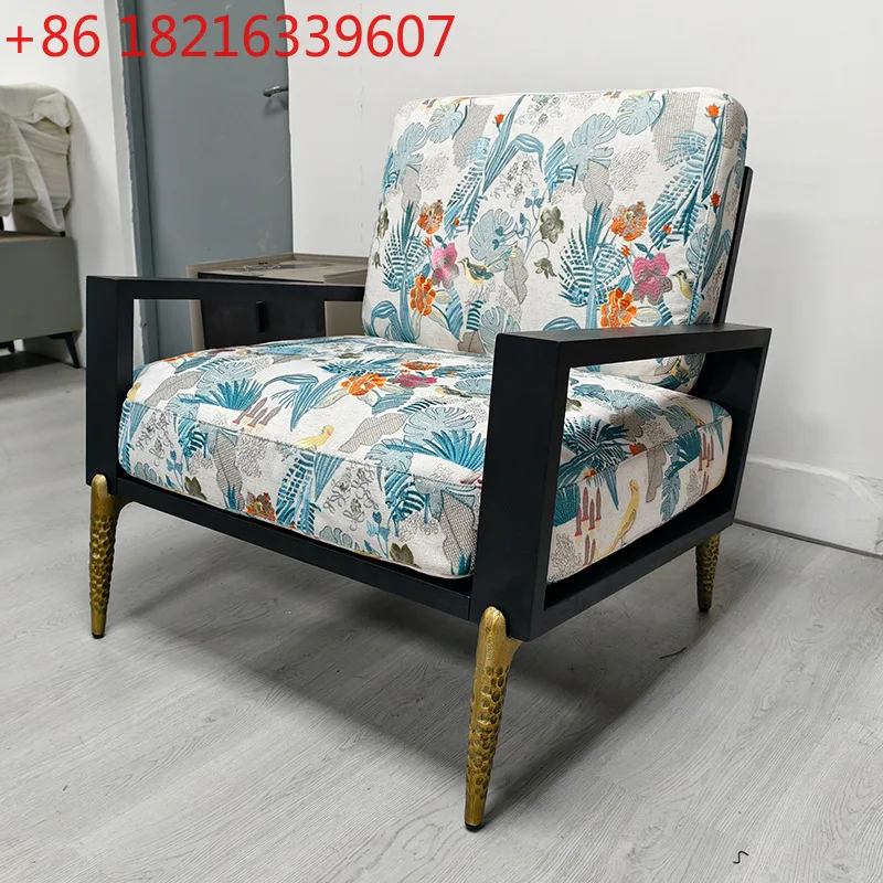 

Imported embroidery American retro single chair modern simple leisure chair sofa chair