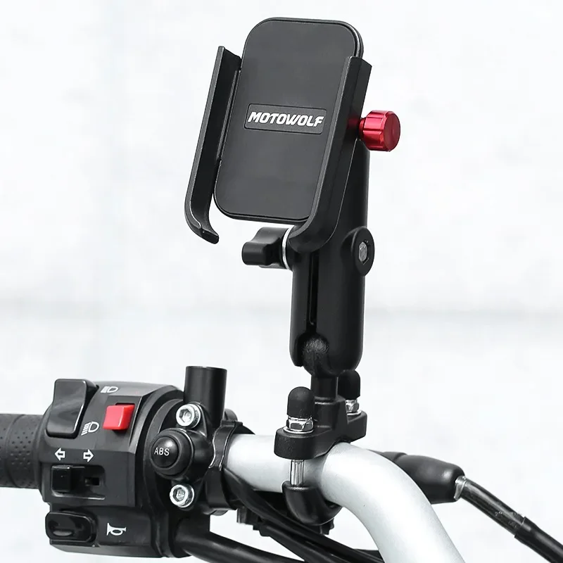 AliExpress Universal 12-24V Aluminum Handlebar Motorcycle Bike Mobile Holder with USB Charger Moto Rearview Mirror Cell Phone Stand Holder