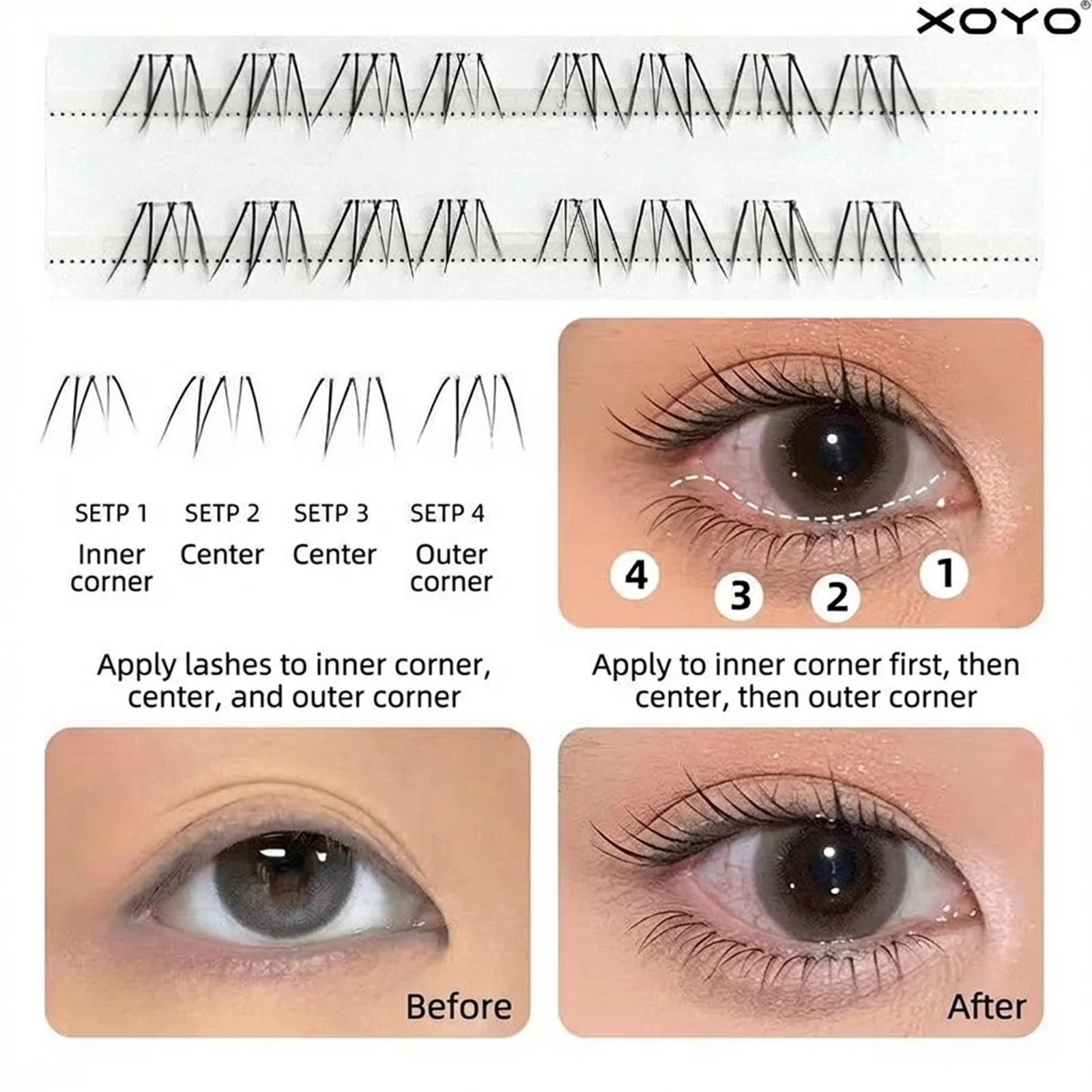 플라워 바텀 래쉬 익스텐션 4-7mm 혼합 해바라기 자연스러운 인조 속눈썹 개별 일일 메이크업 액세서리