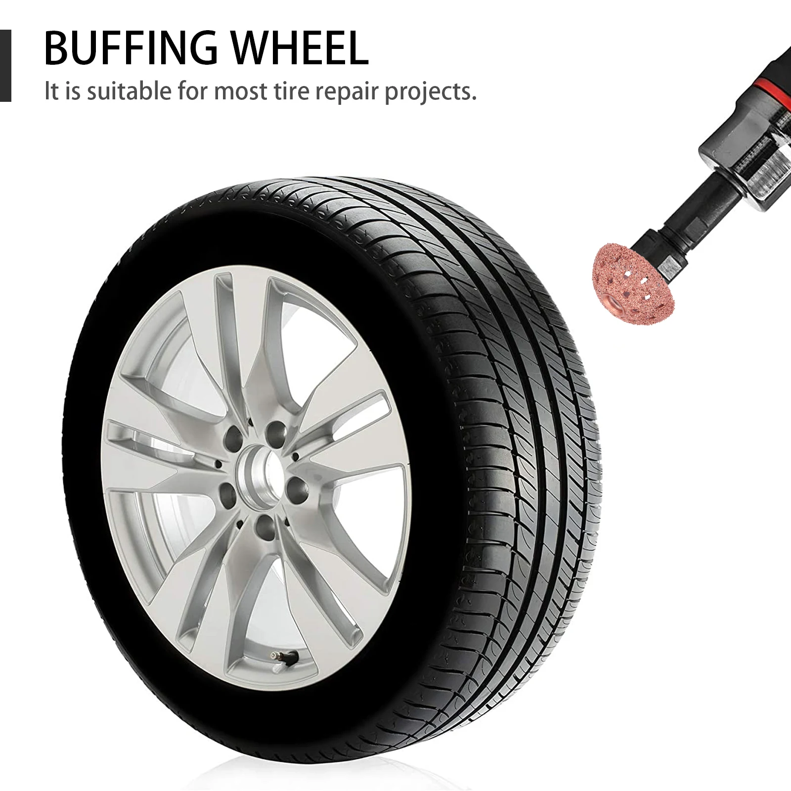 

Tire Buffing Wheel Coarse Grit Buffer Tool High Strength Durable Automotive Polishing Wheels Dome Repair Car Tires Tire Repair