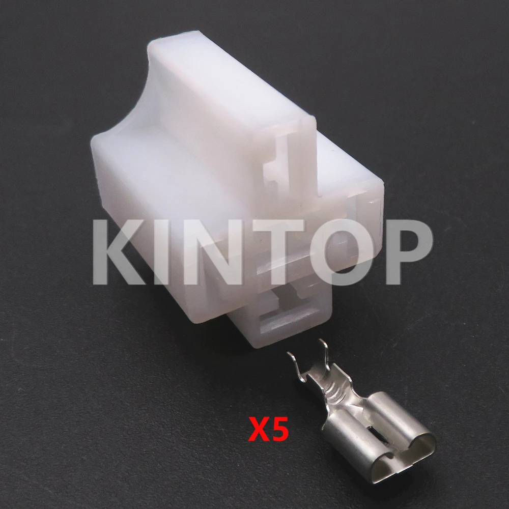 1 Set 5 Pins Car Electric Wire Unsealed Socket Starter 6.3 Series Car Instrument Large Current Plug Auto Relay Connector